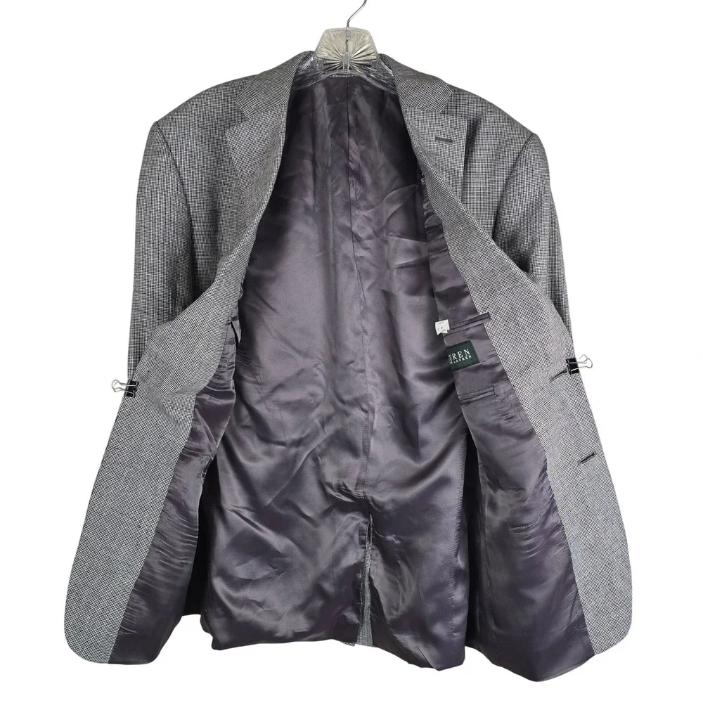 Lauren‎ Ralph Lauren Men's 100% Linen Houndstooth Blazer - Size 38R